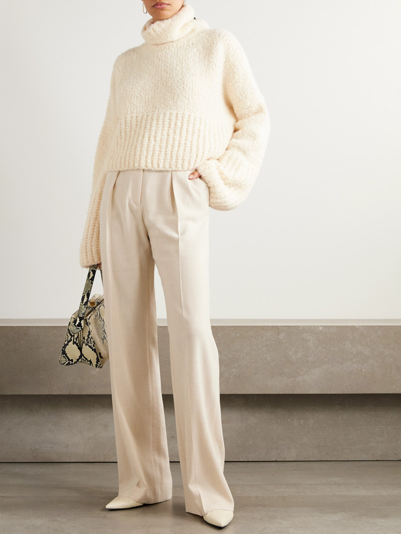 SA SU PHI Teddy Cropped Cashmere, Alpaca And Silk-blend Sweater outlook