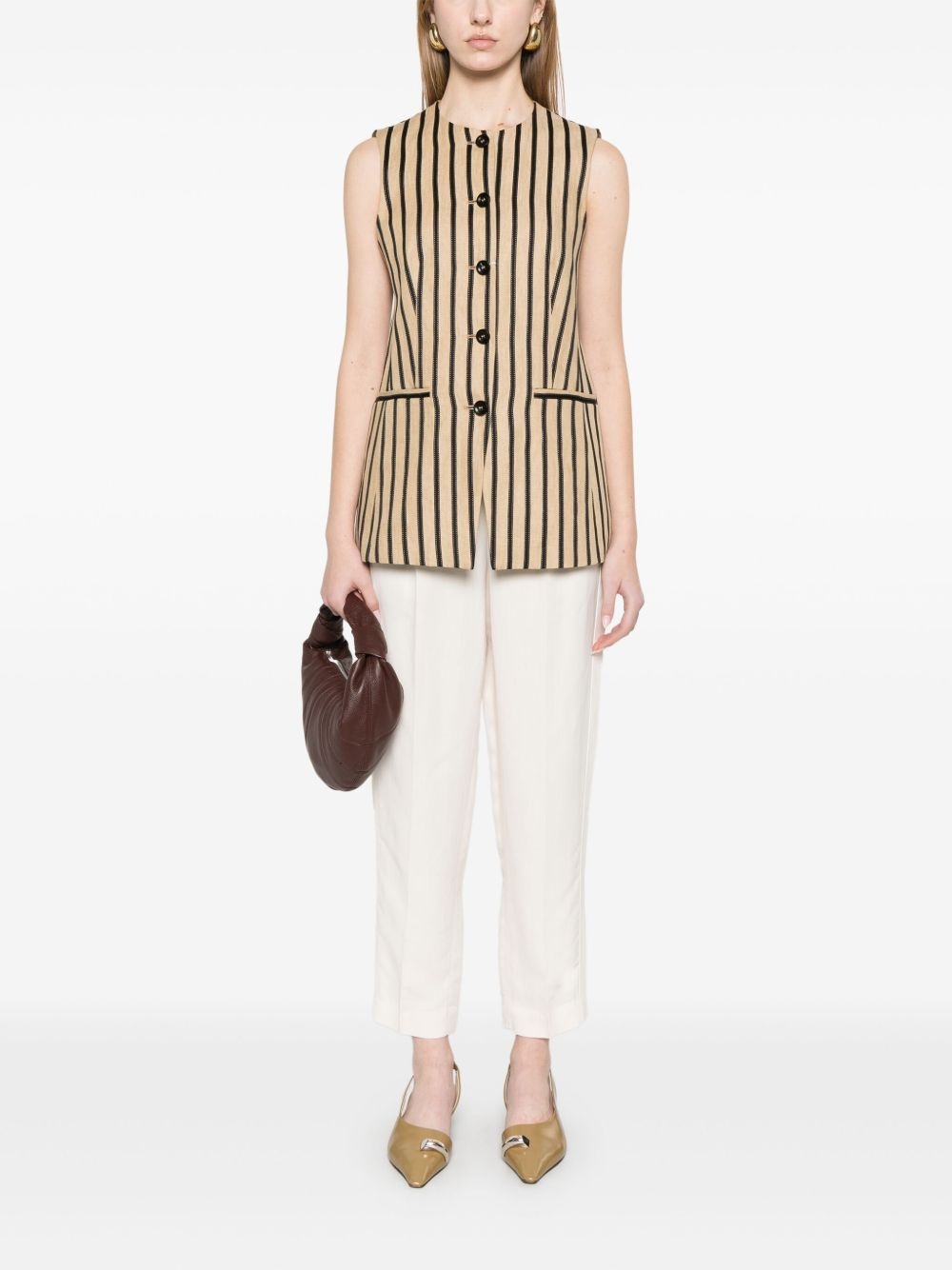 pressed-crease tapered trousers - 2