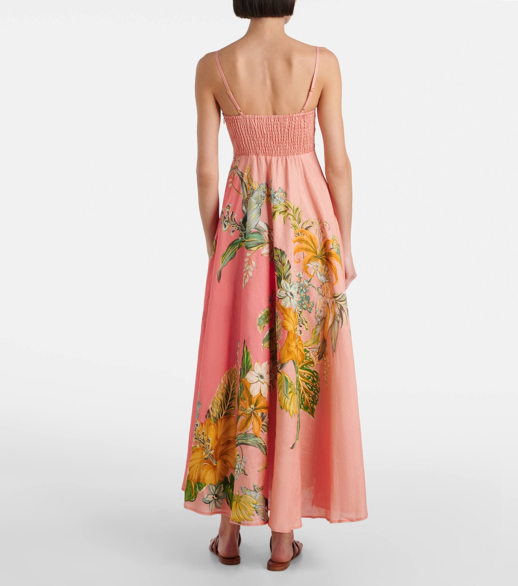 Floral linen maxi dress - 3