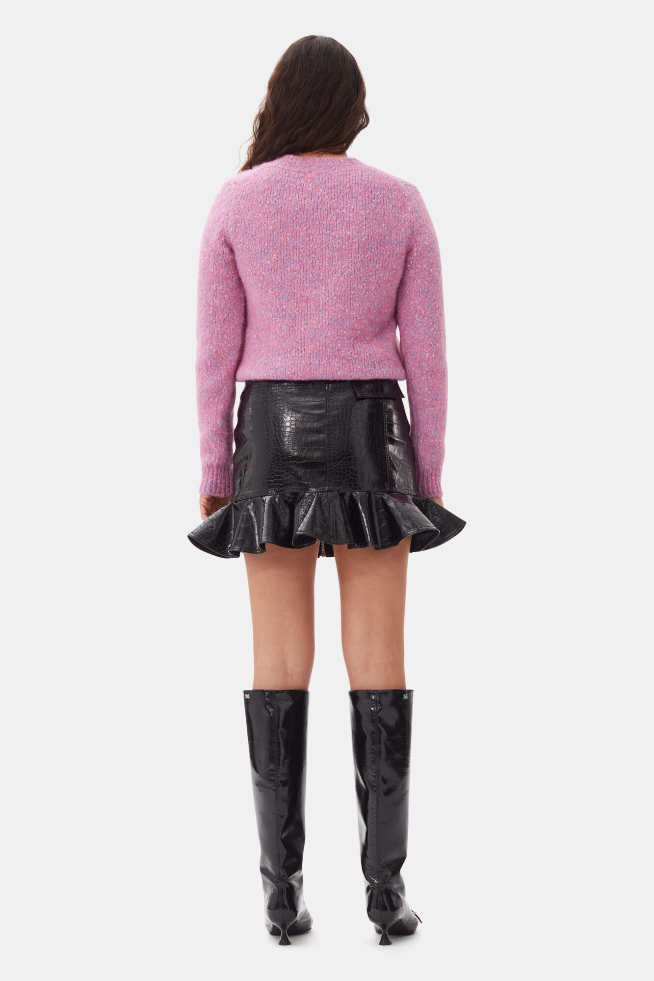 BLACK FUTURE COATED MINI SKIRT - 4