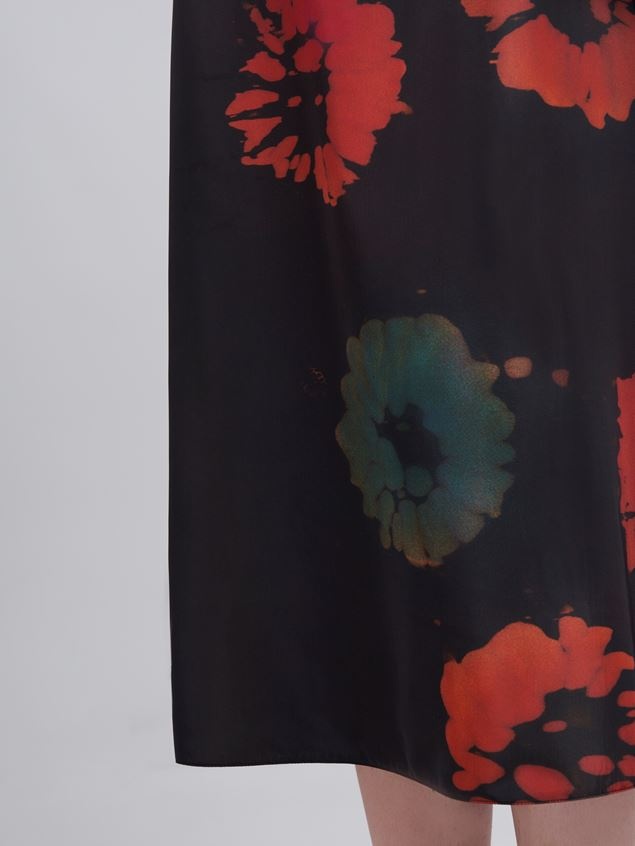 SUNFLOWER PRINT FLUID VISCOSE SKIRT - 4
