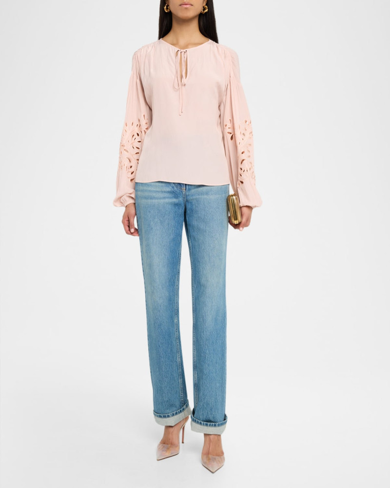 RAMY BROOK Zenaida Eyelet Tie Blouse outlook