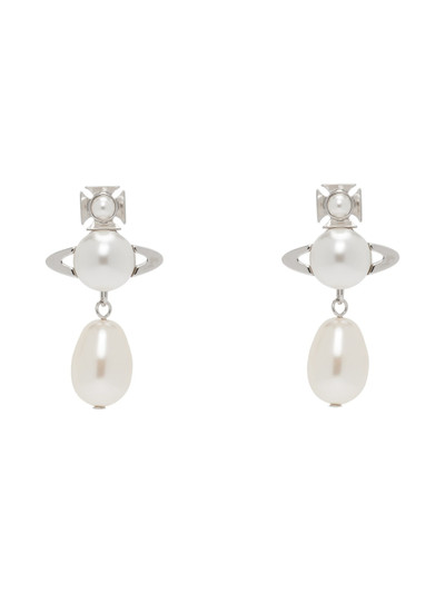 Vivienne Westwood White & Silver Inass Earrings outlook