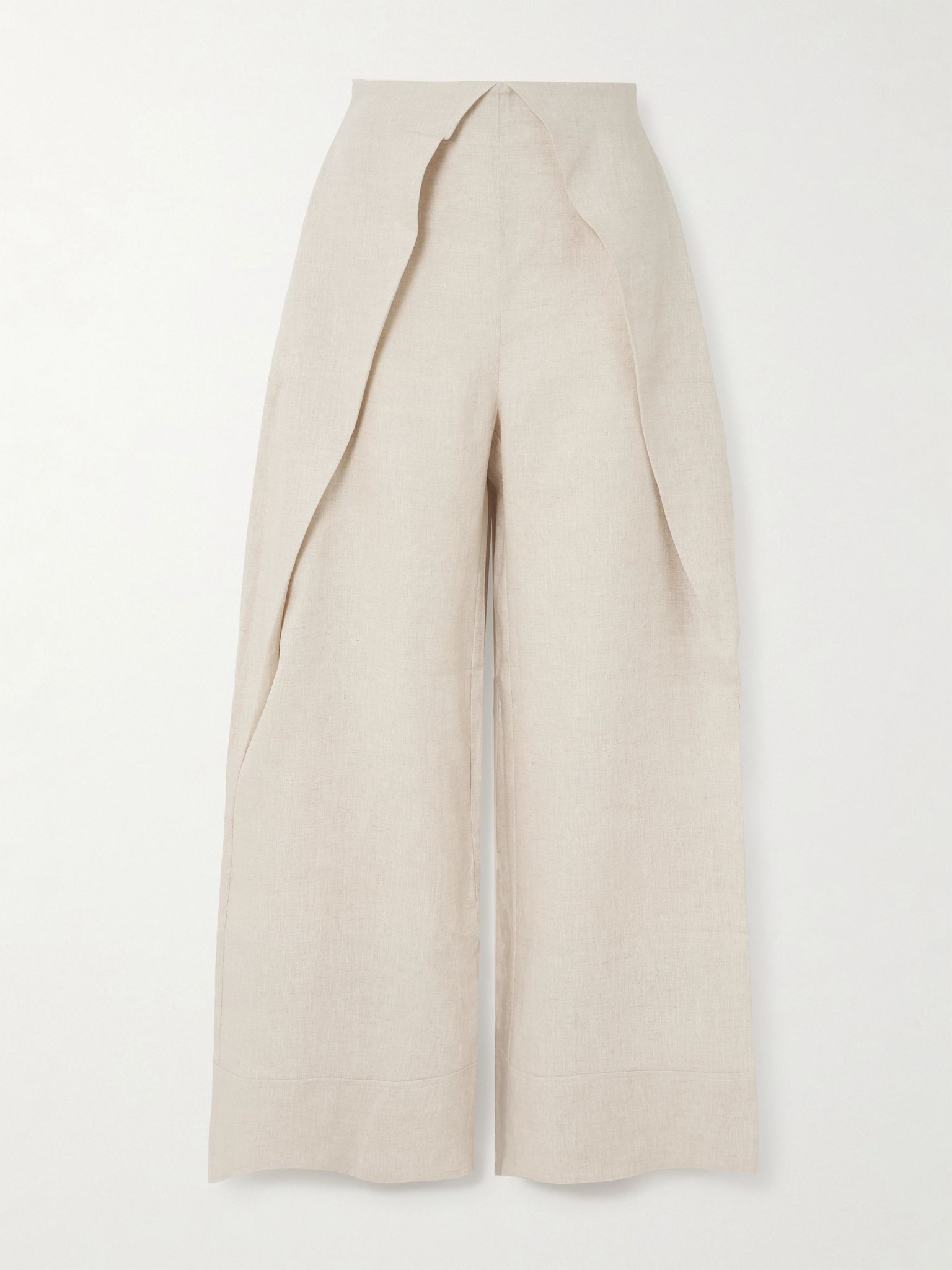 De Estaciones layered linen wide-leg pants Beige - 1