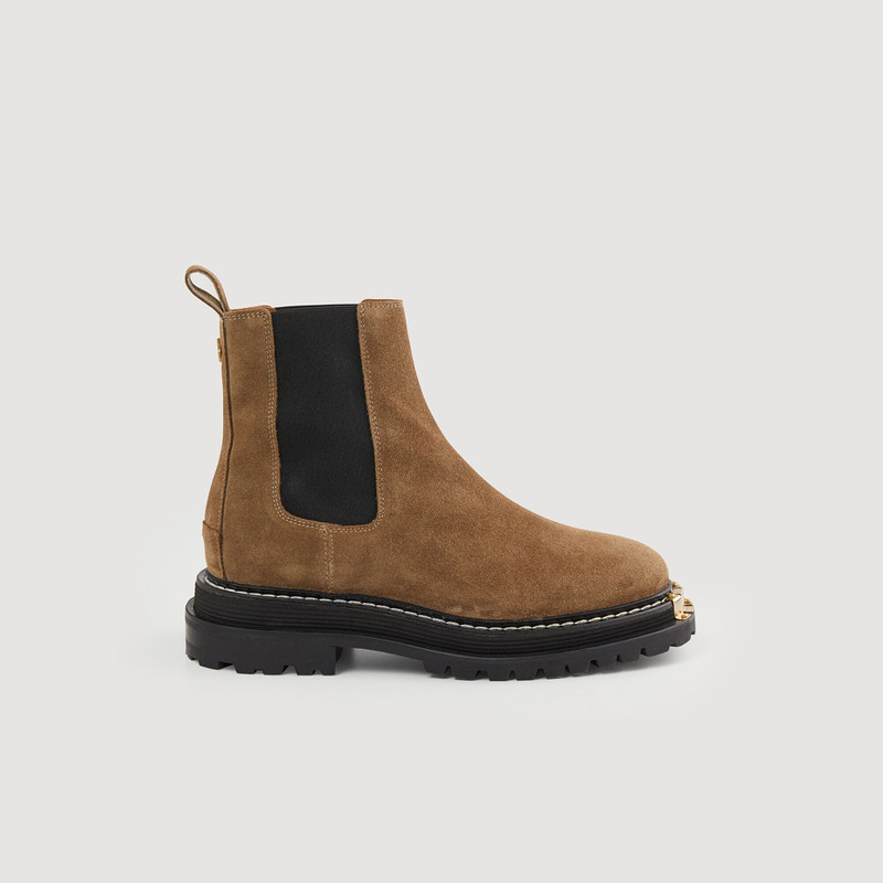 Sandro ELASTICATED LEATHER CHELSEA ANKLE BOOTS outlook