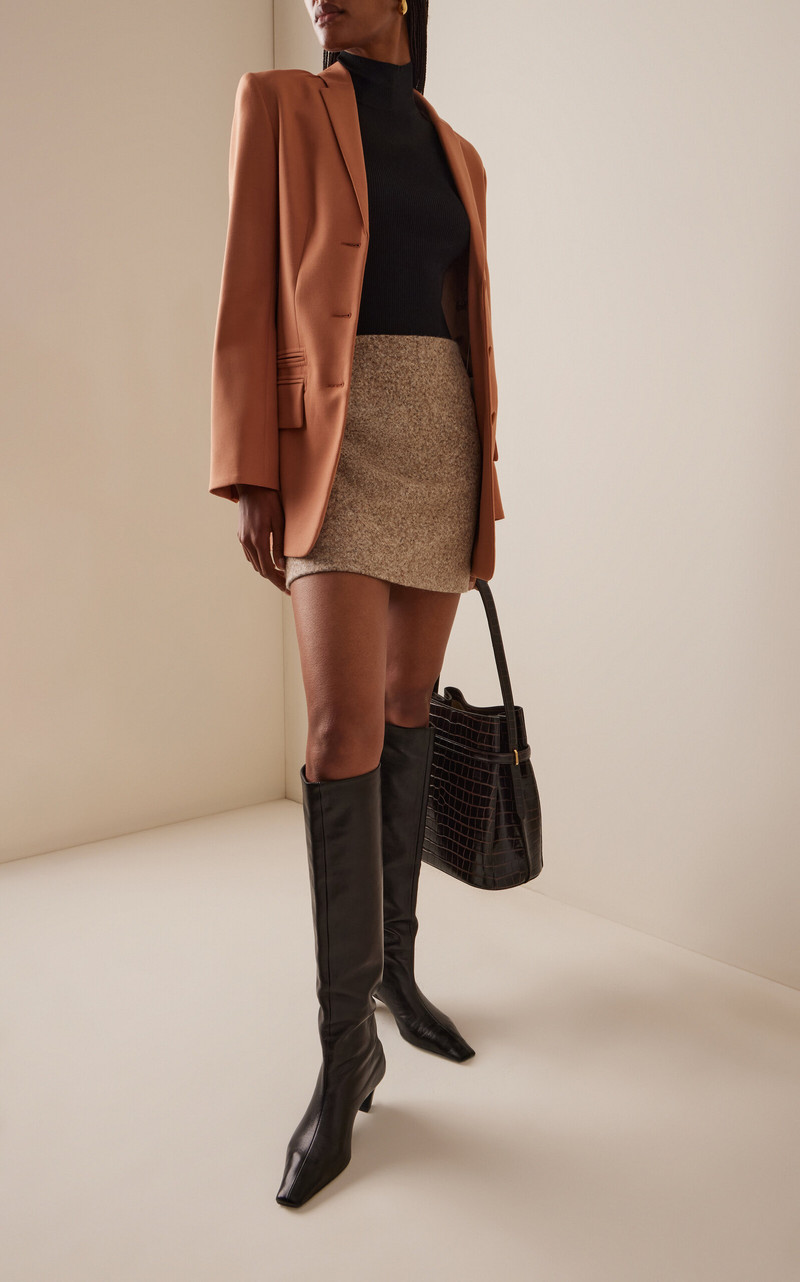 BLAZÉ MILANO Coci Alpaca-Wool Mini Skirt neutral outlook