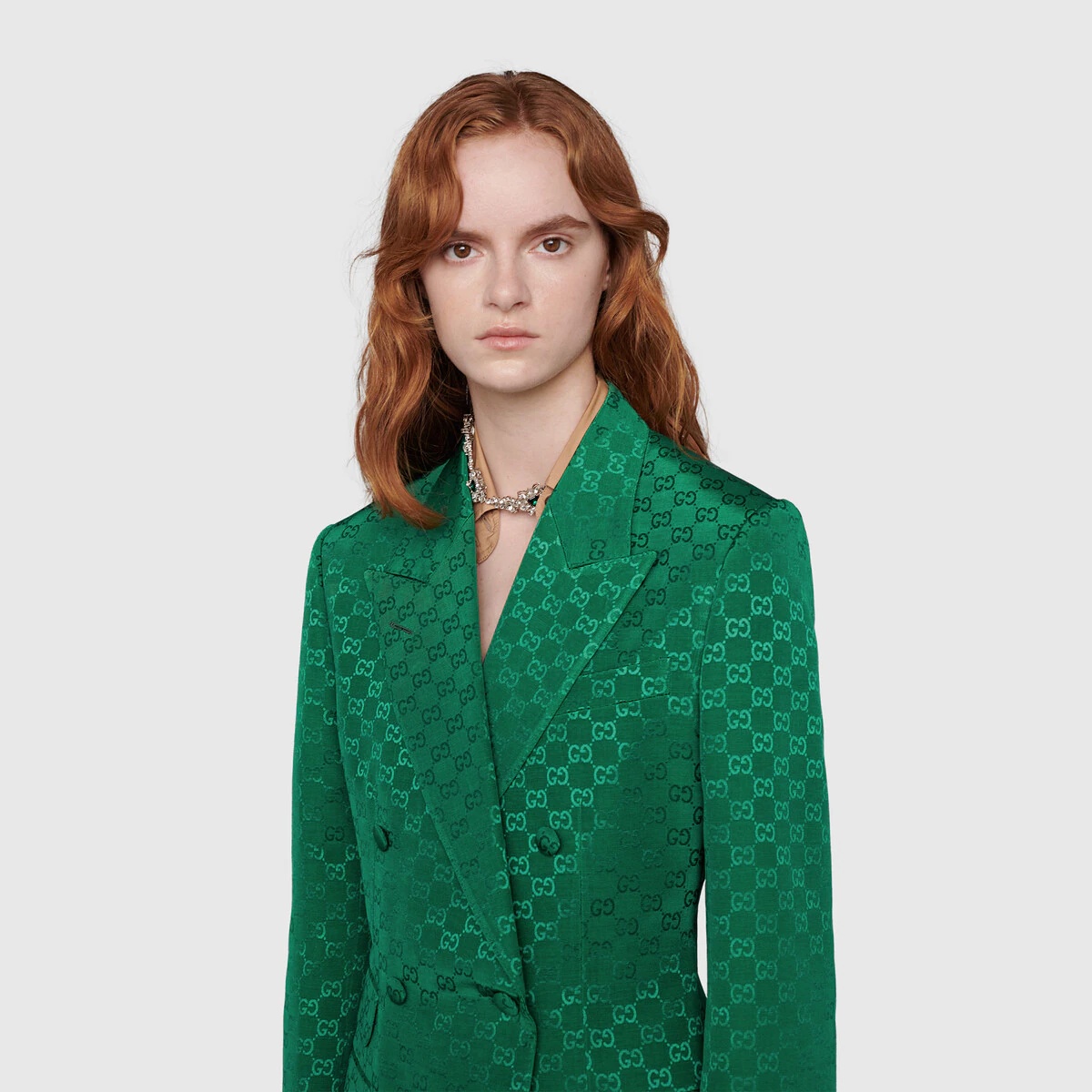 Light GG canvas double-breasted jacket - 6
