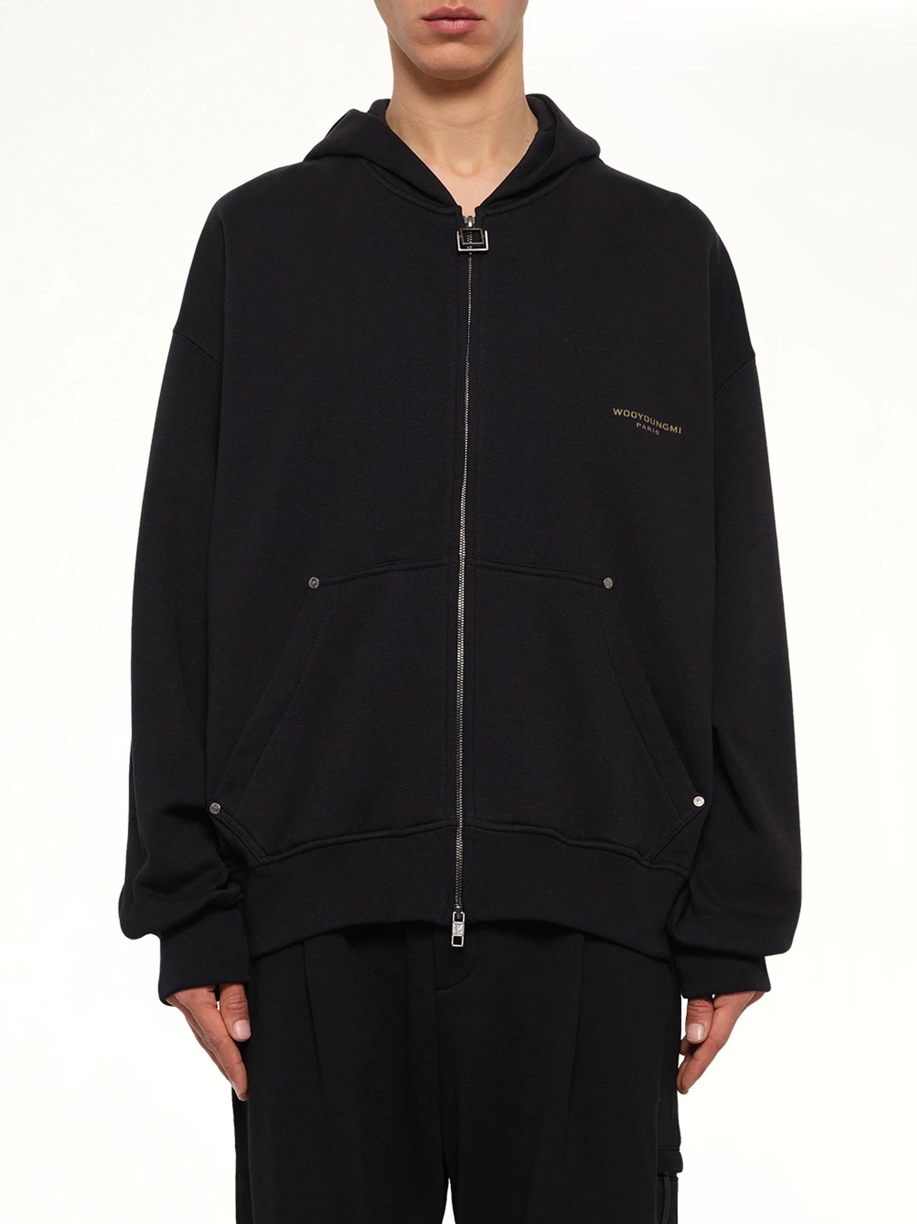 Forest Print Hoodie in Black - 1