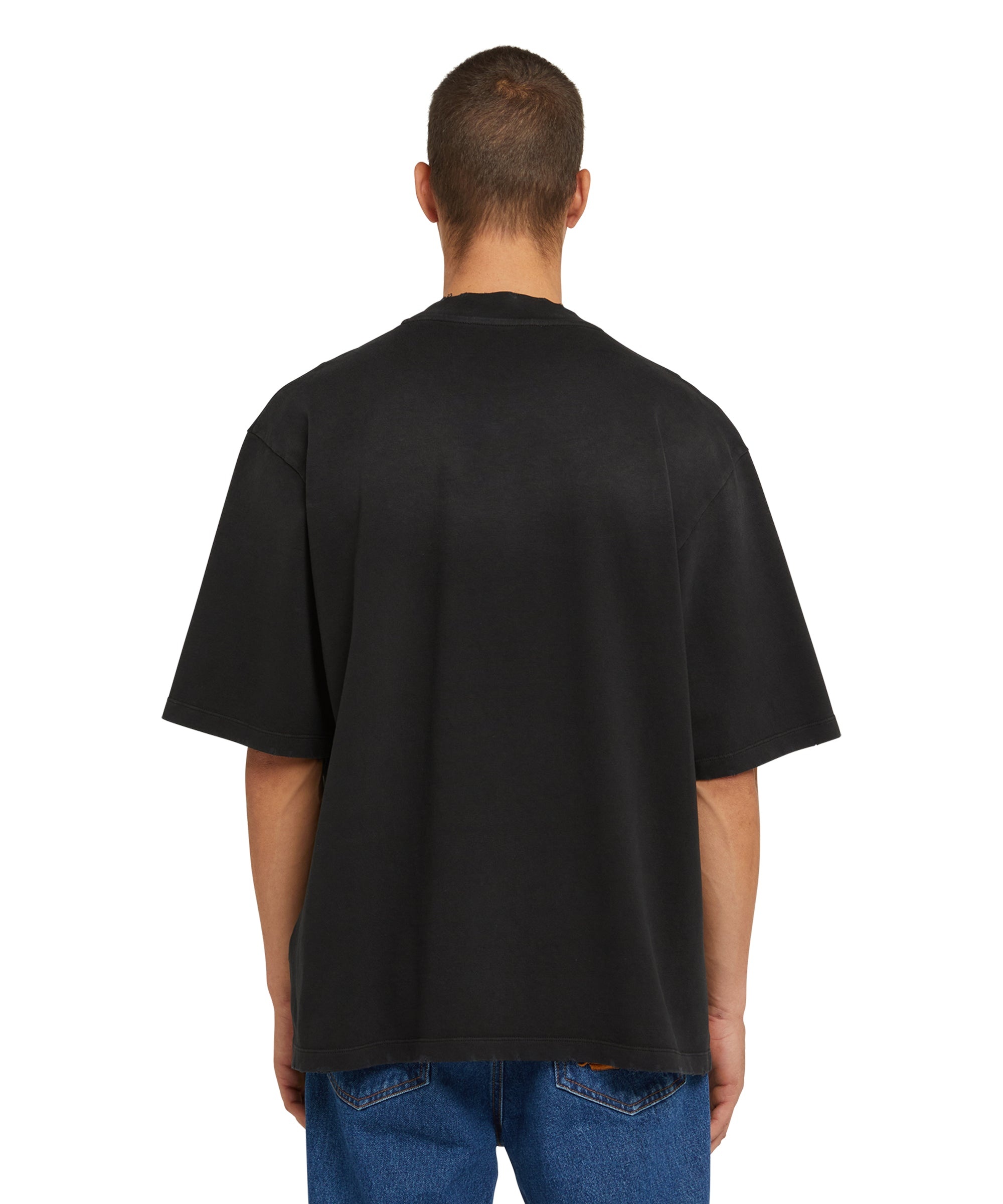 Cotton crewneck t-shirt with MSGM large print logo - 3