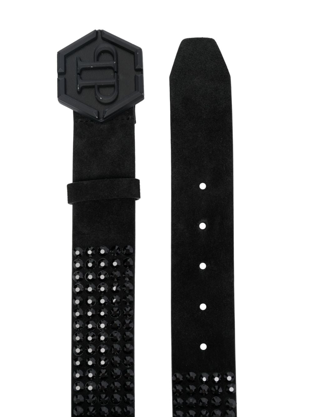 embossed-logo buckle belt - 2