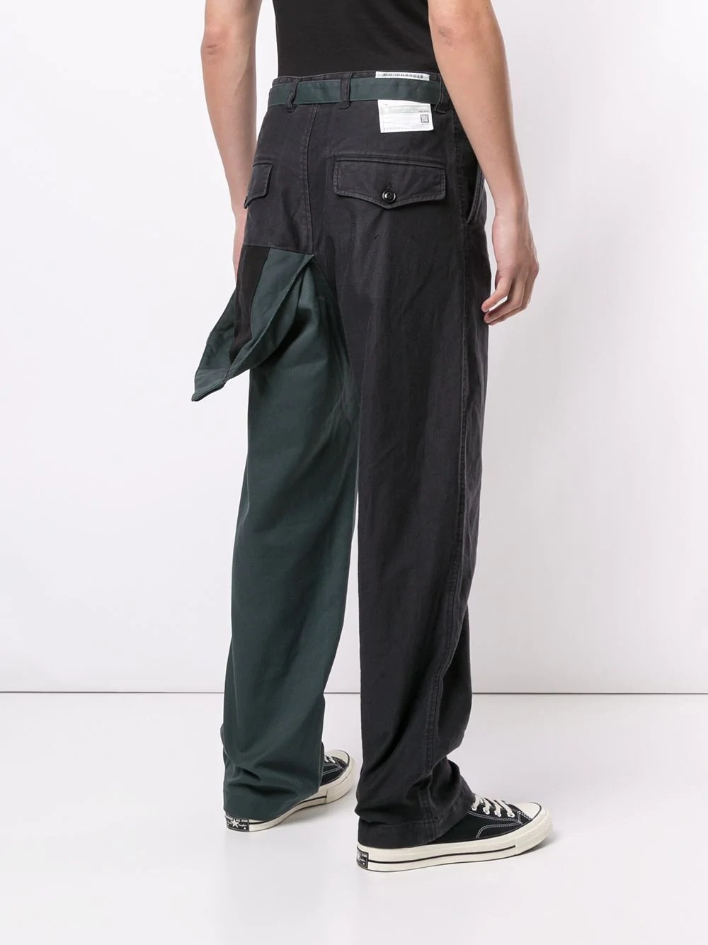 layered straight-leg work trousers - 4