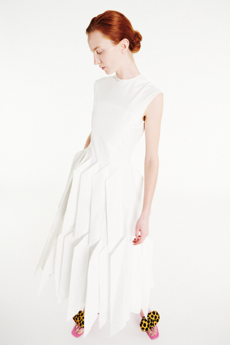 A.W.A.K.E. MODE DRESS WITH PANEL WHITE - EXCLUSIVE outlook