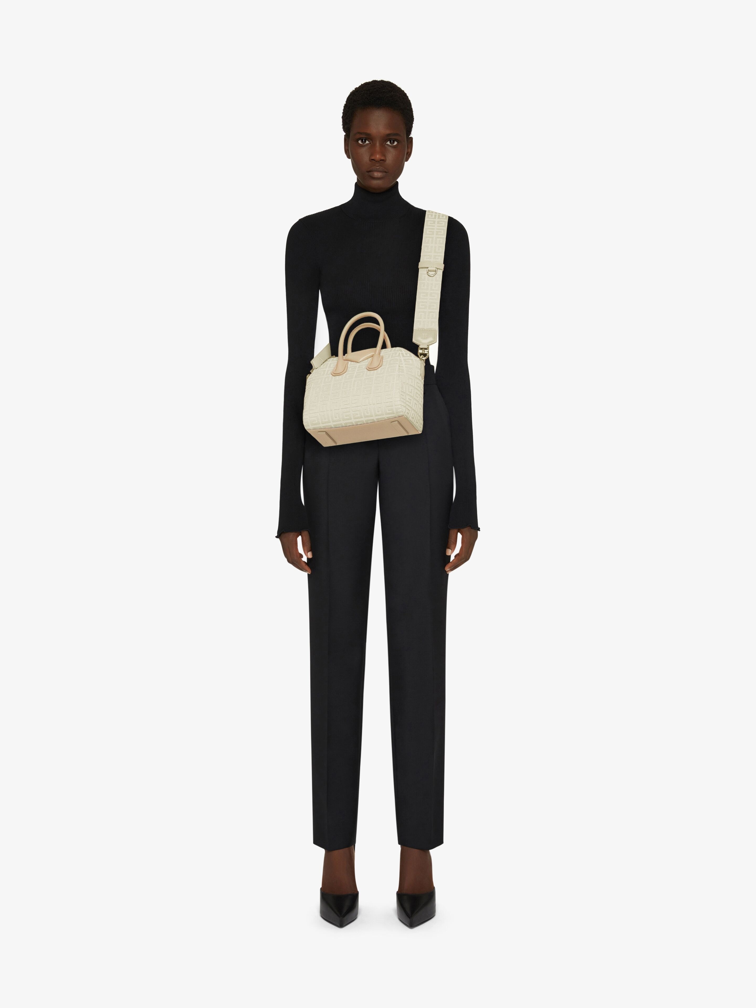 Givenchy MINI ANTIGONA BAG IN 4G EMBROIDERED CANVAS | REVERSIBLE