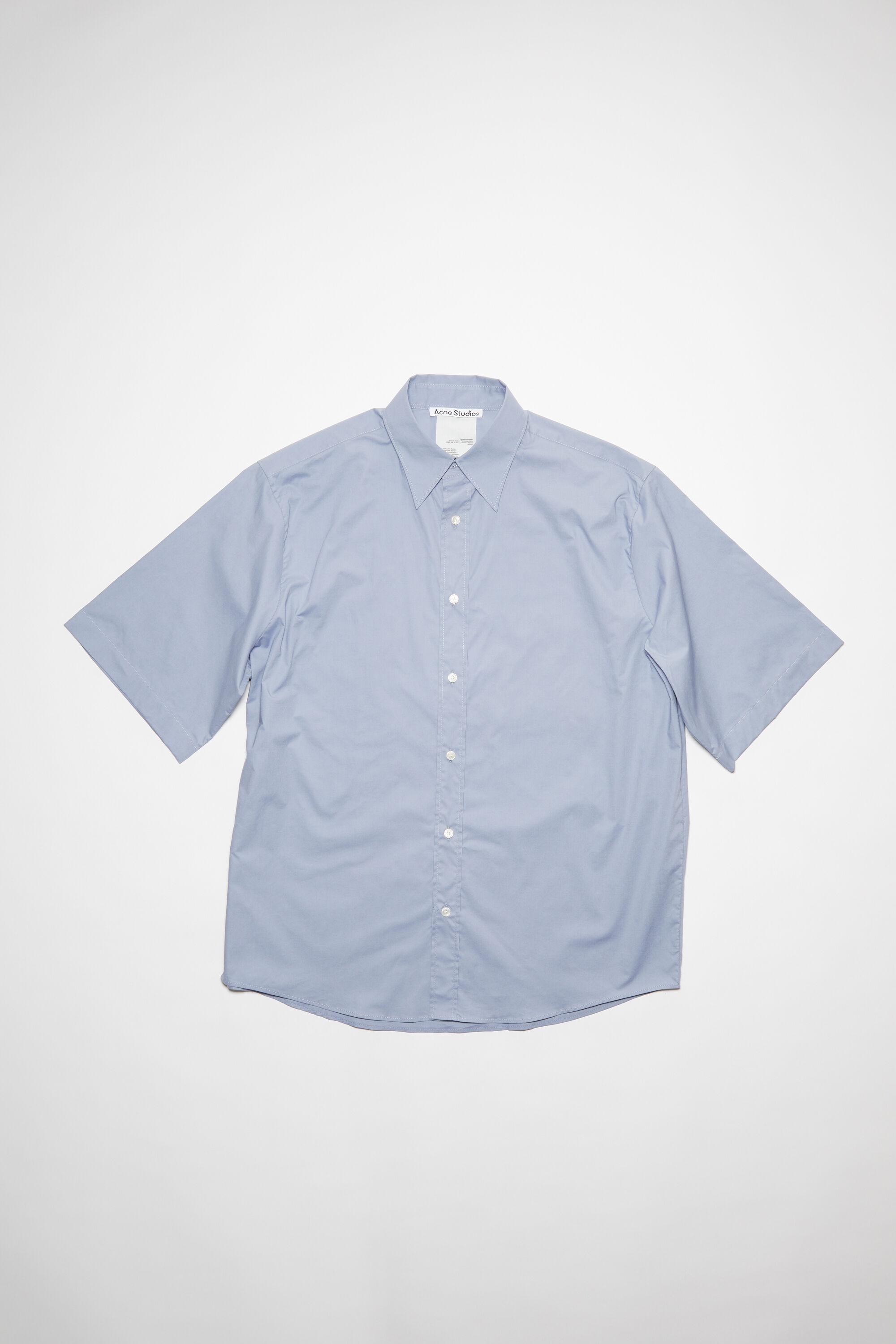 Short sleeve button-up - Dusty blue - 5