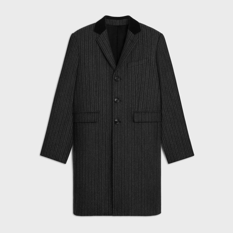 chesterfield coat in striped wool 1