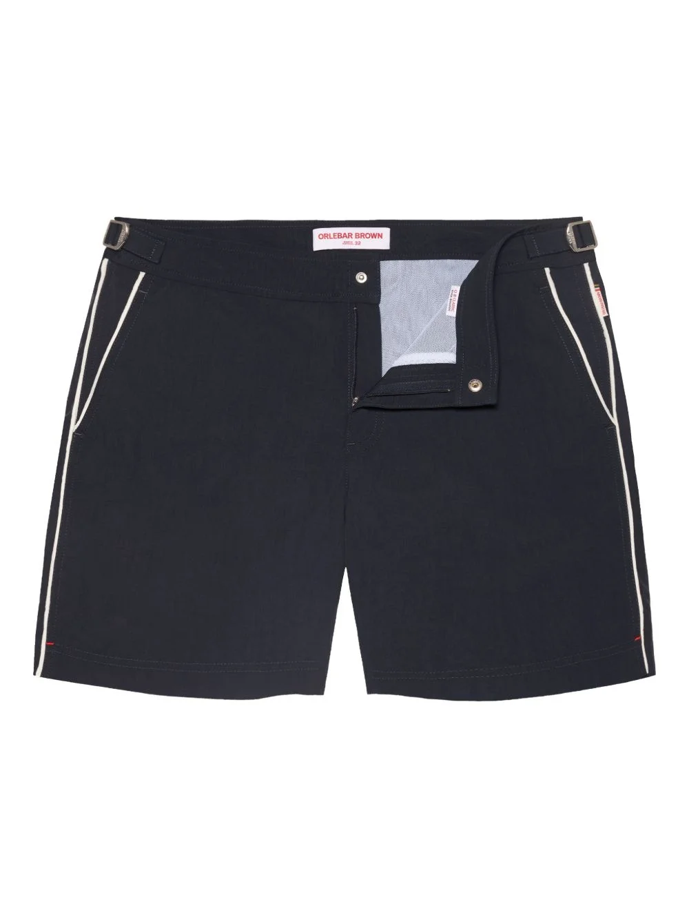 Bulldog piped-trim swim shorts - 1