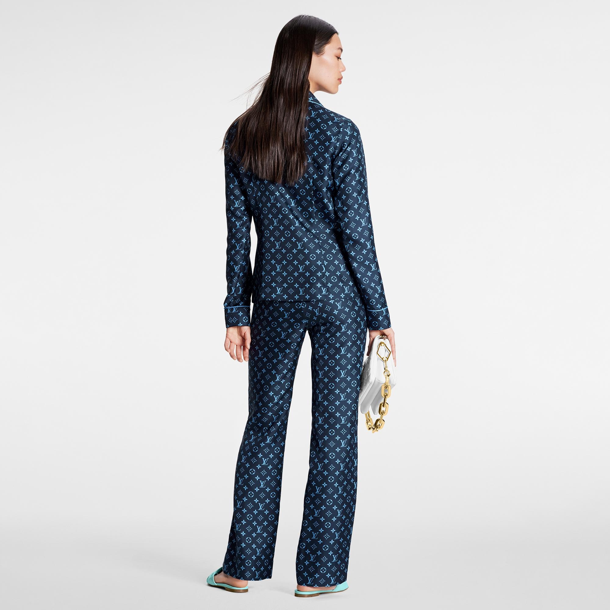 NWT Louis Vuitton Midnight Mixed Monogram Pajama Shirt Size F 34/US 2  $1,950