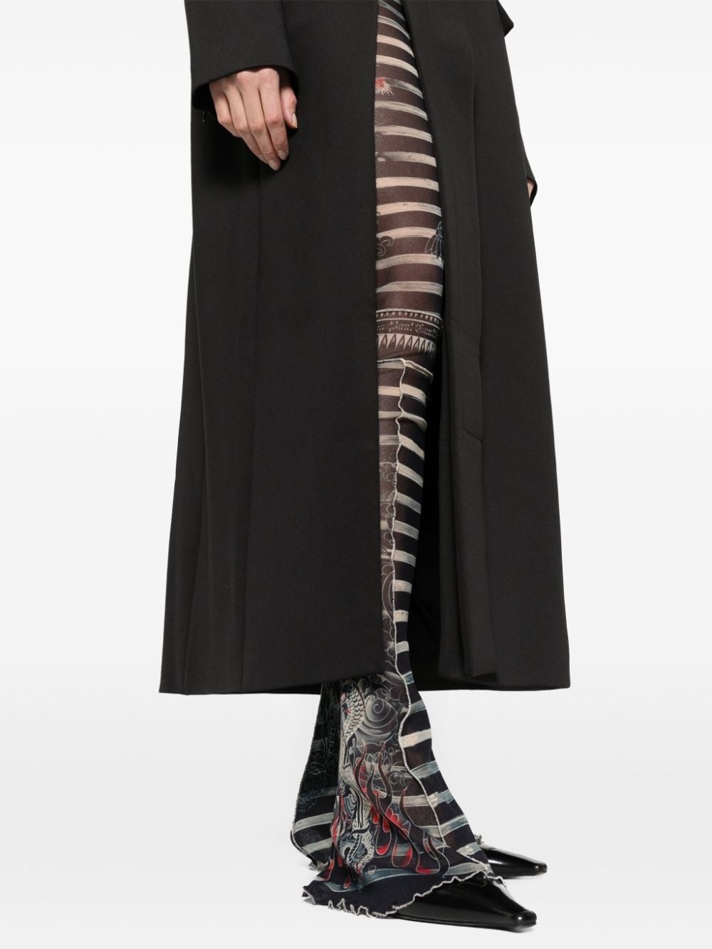 single-breasted long coat - 5