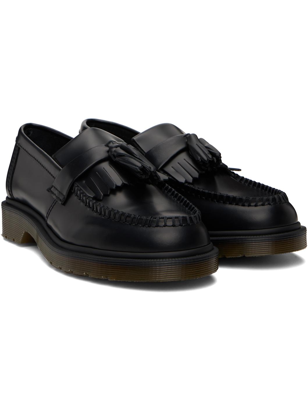 Black Adrian Smooth Leather Tassel Loafers - 4