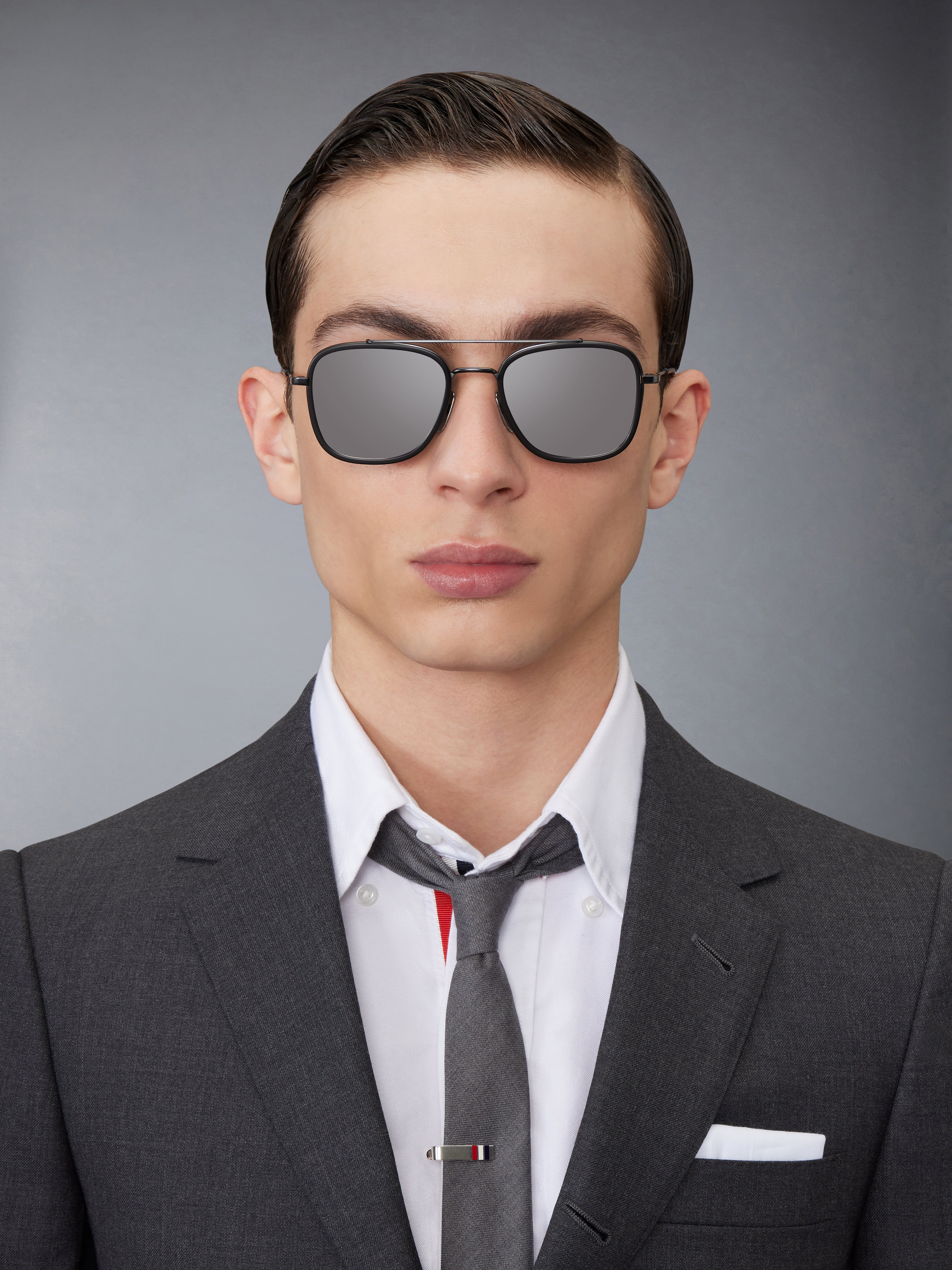 Acetate And Titanium Rectangular Aviator Sunglasses - 3