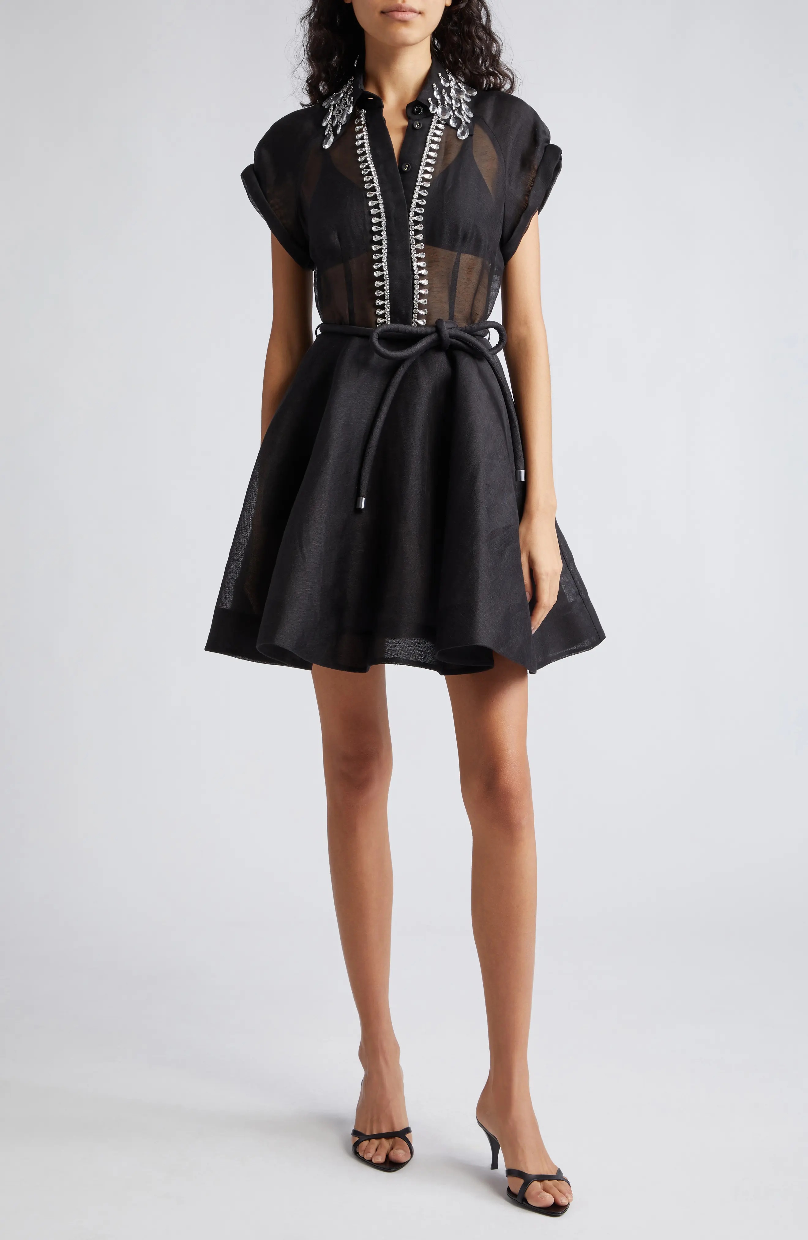 ♡mam♡ Zimmermann Matchmaker Crystal Embellished Belted Linen