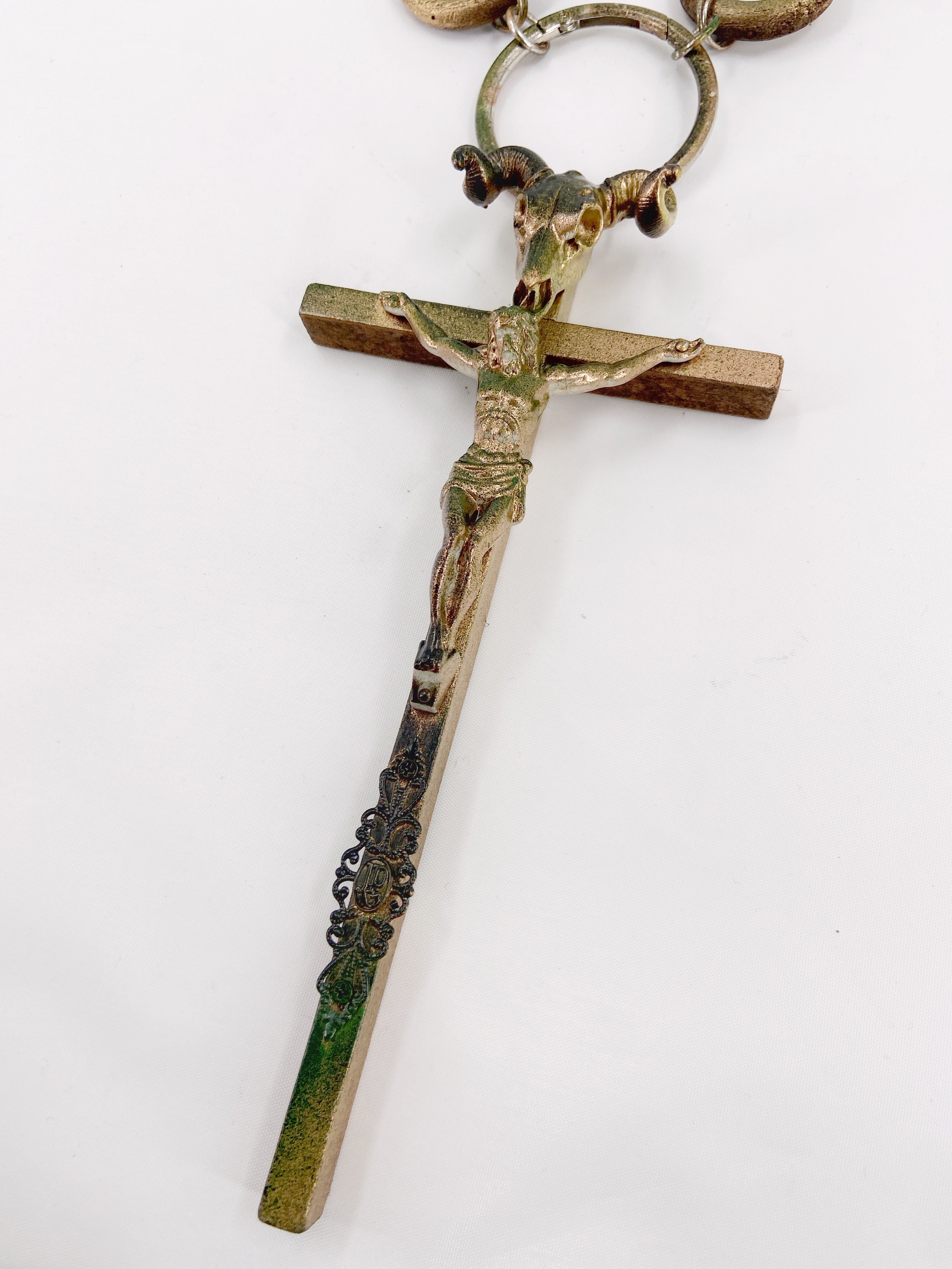 Jean Paul Gaultier 90S Sample 1/1 XXL Crucifix Cross Skull Giant Beaded Rings Necklace - 7