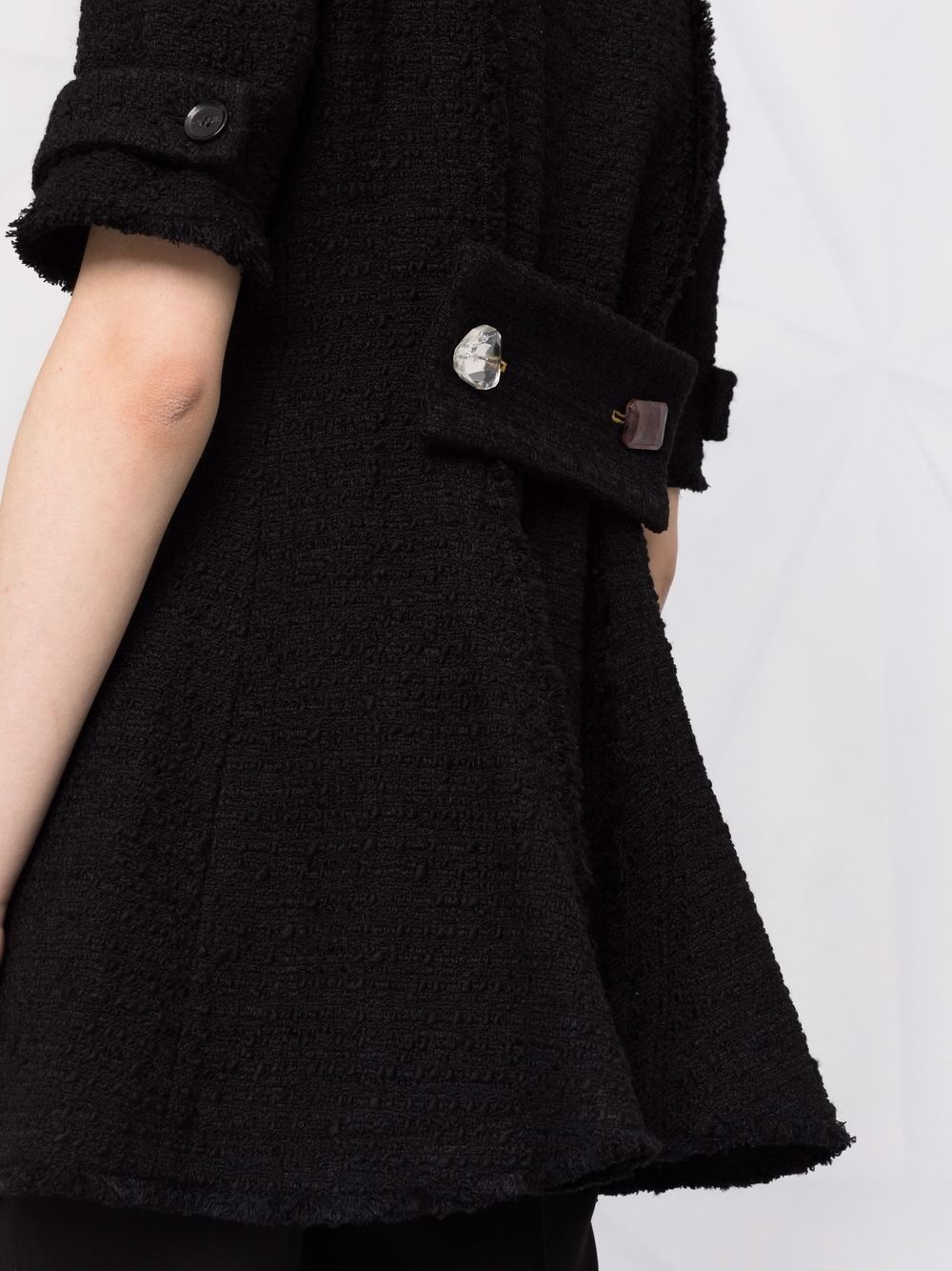 flared tweed jacket - 3