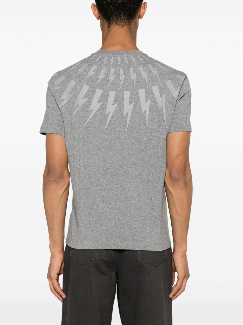 bolt-print cotton T-shirt - 4
