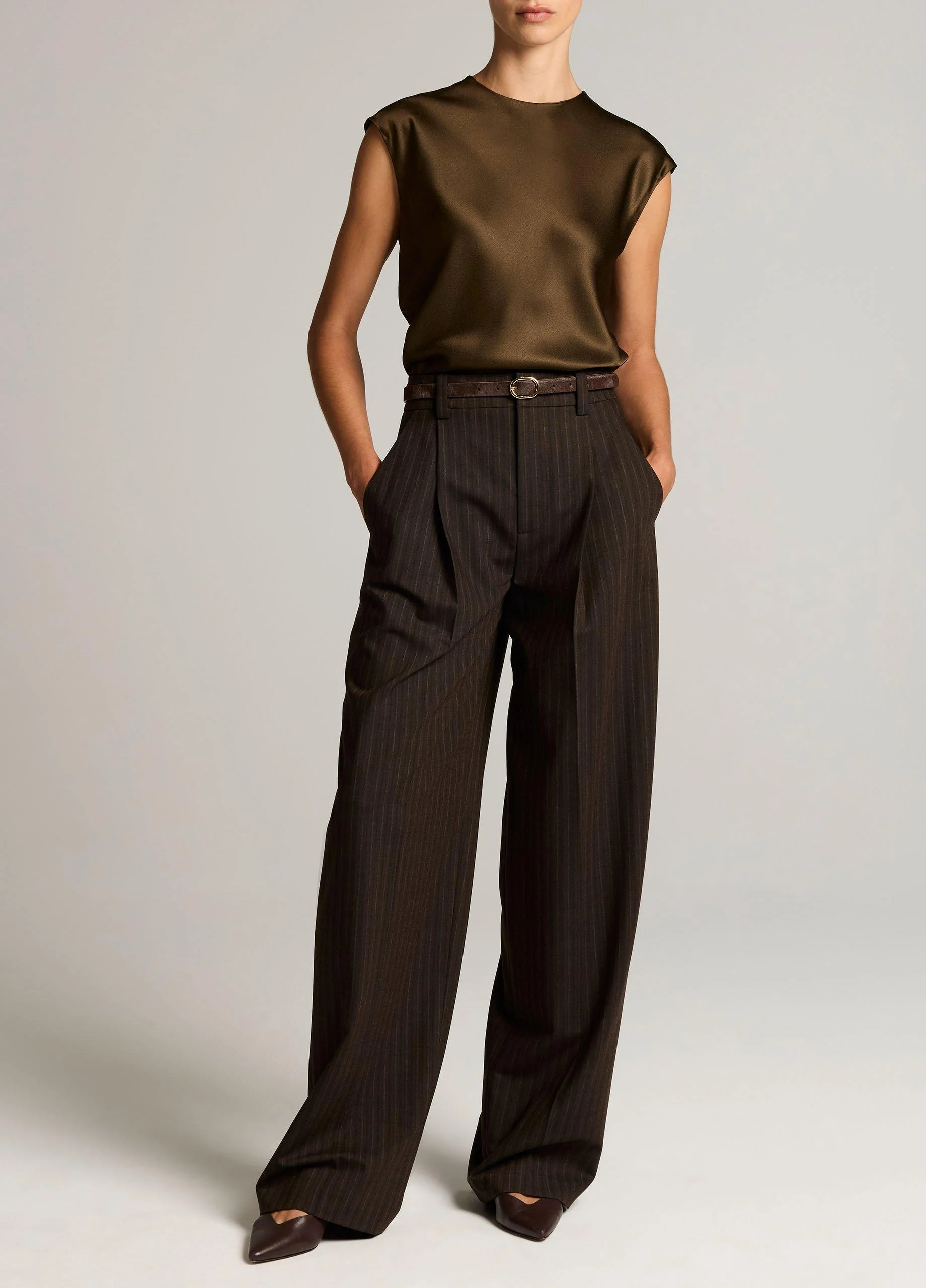 Striped High-Waist Wide-Leg Trouser - 1