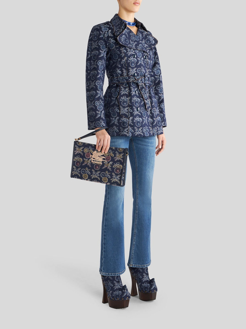 Etro LARGE JACQUARD POUCH WITH MULTI-COLOURED APPLES outlook