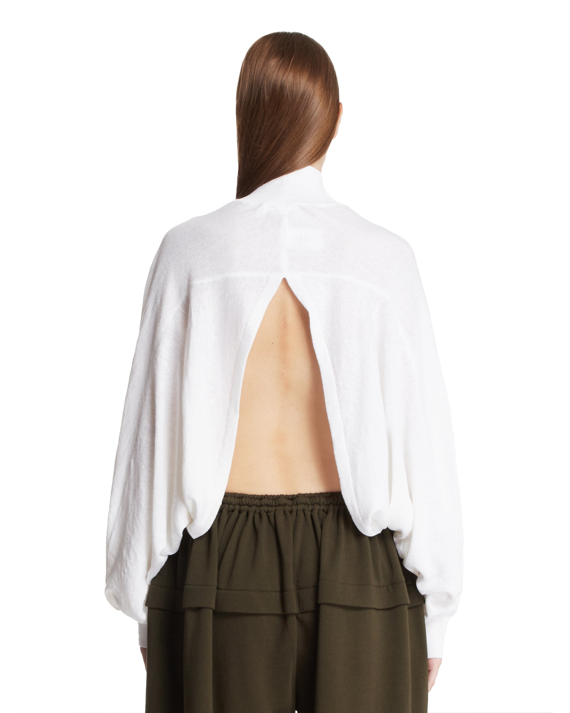 White Backless Sweater - 3