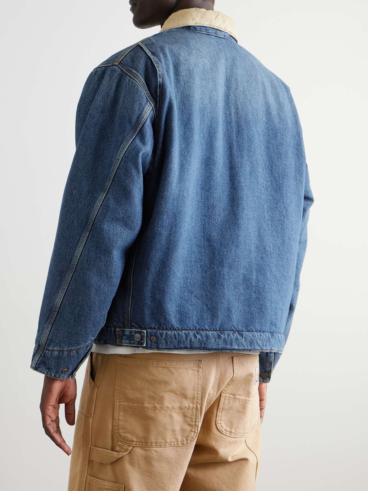 OG Detroit Corduroy-Trimmed Padded Denim Jacket - 3