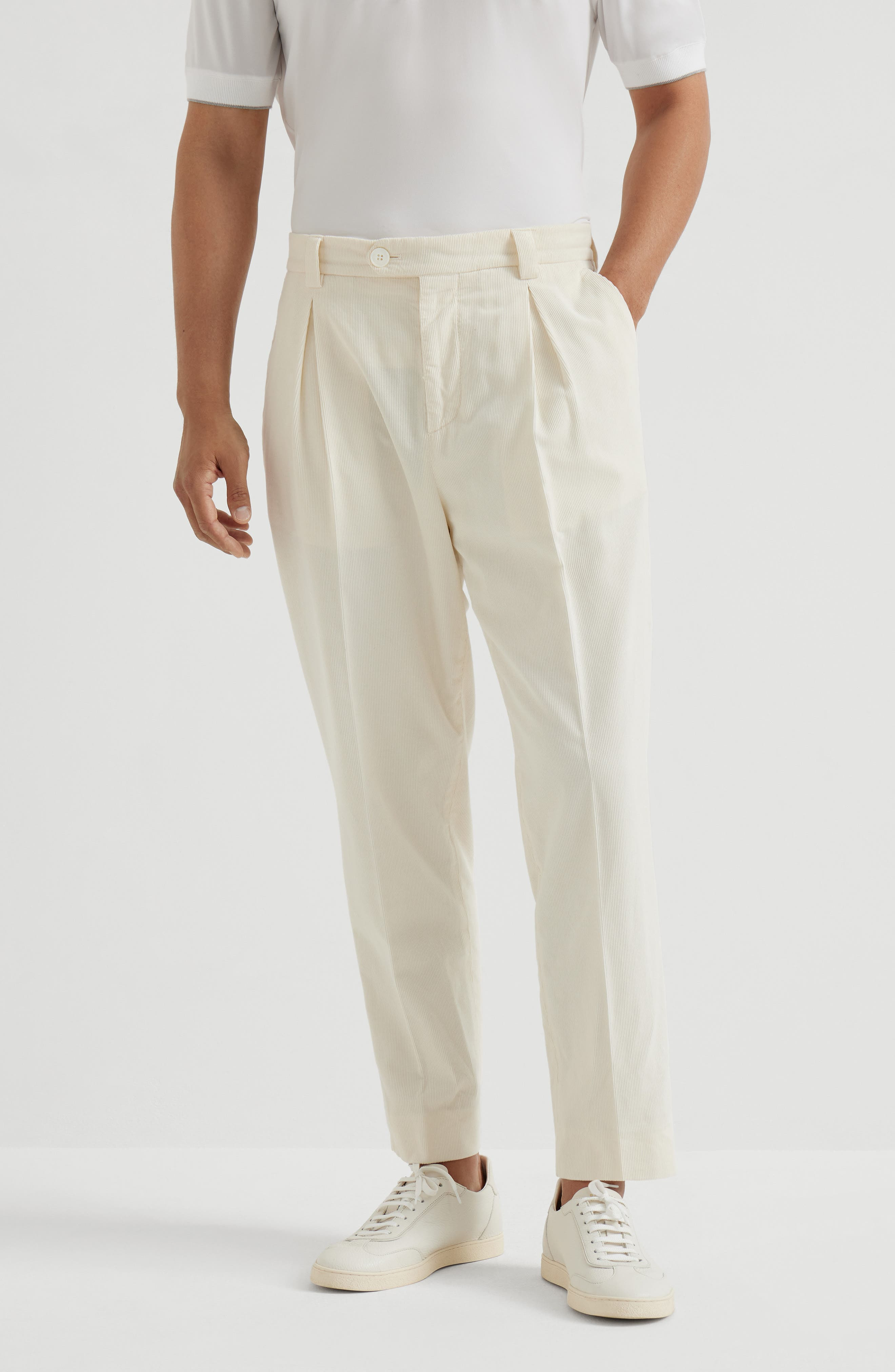 Brunello Cucinelli Trousers with tee holder in Off-White at Nordstrom - 2