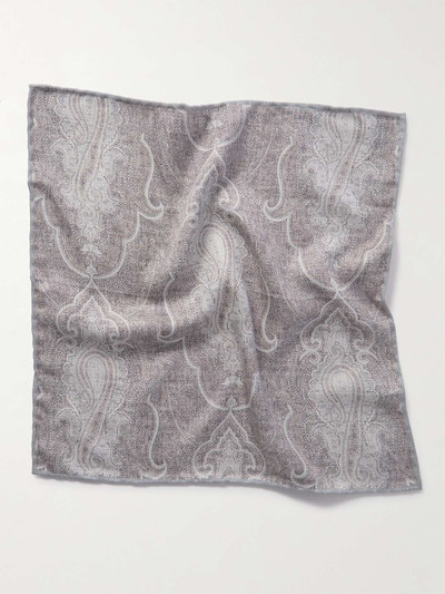 Brunello Cucinelli Reversible Printed Silk Pocket Square outlook