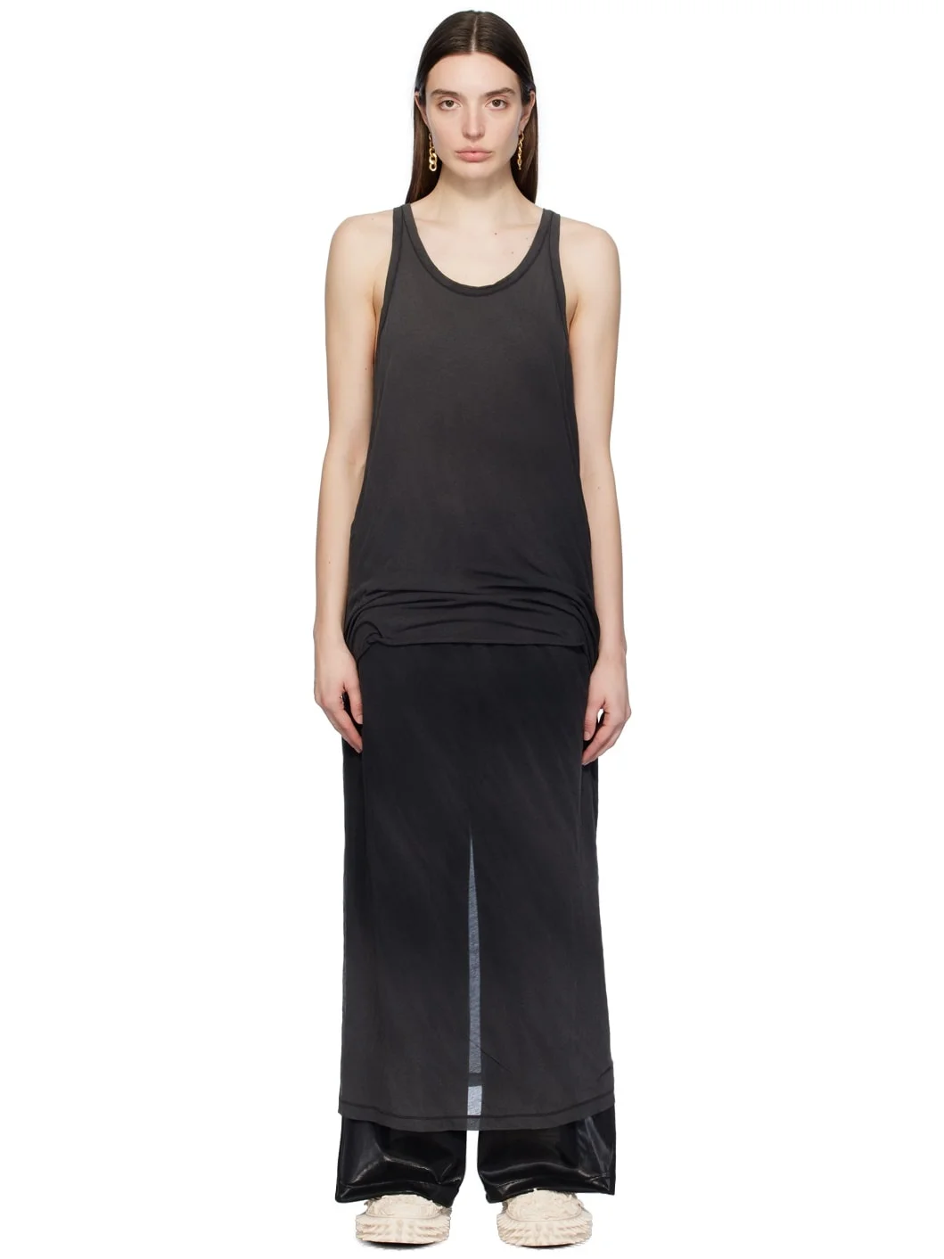 Black Layered Maxi Dress - 1