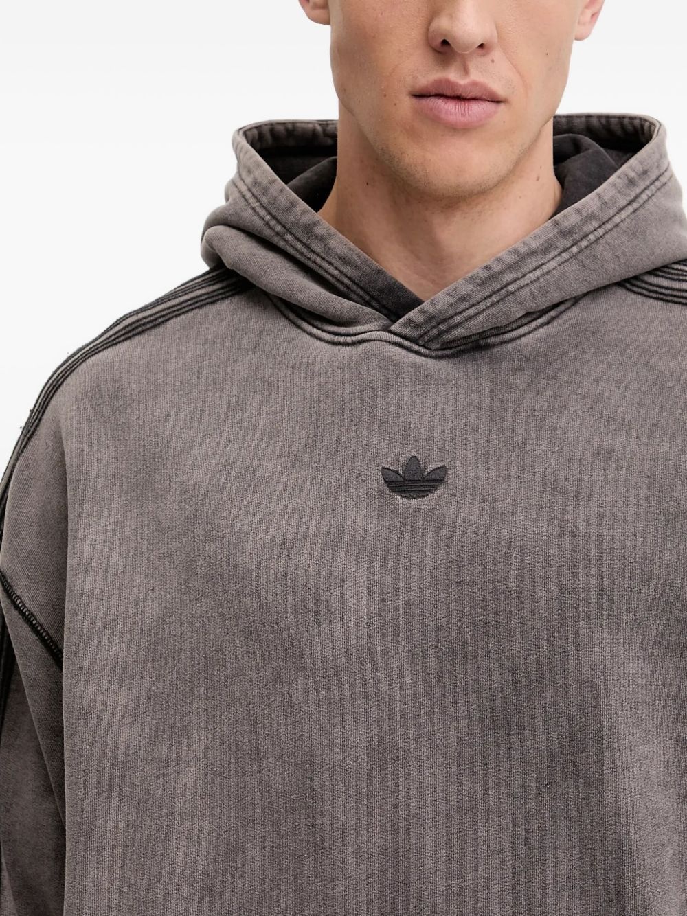 embroidered-detail stripe-sleeve hoodie - 4