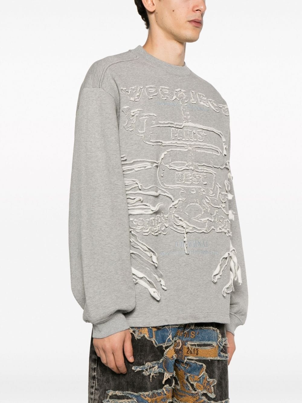 Paris' Best distressed cotton sweatshirt - 4
