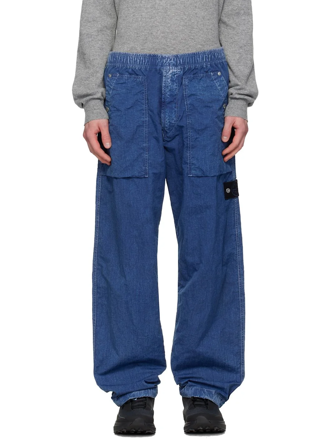 Navy 3100001 Hollow Fibre Indigo-TC Marmo Corrosion Trousers - 1