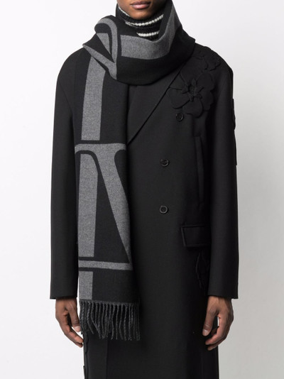 Valentino Vlogo fringed scarf outlook