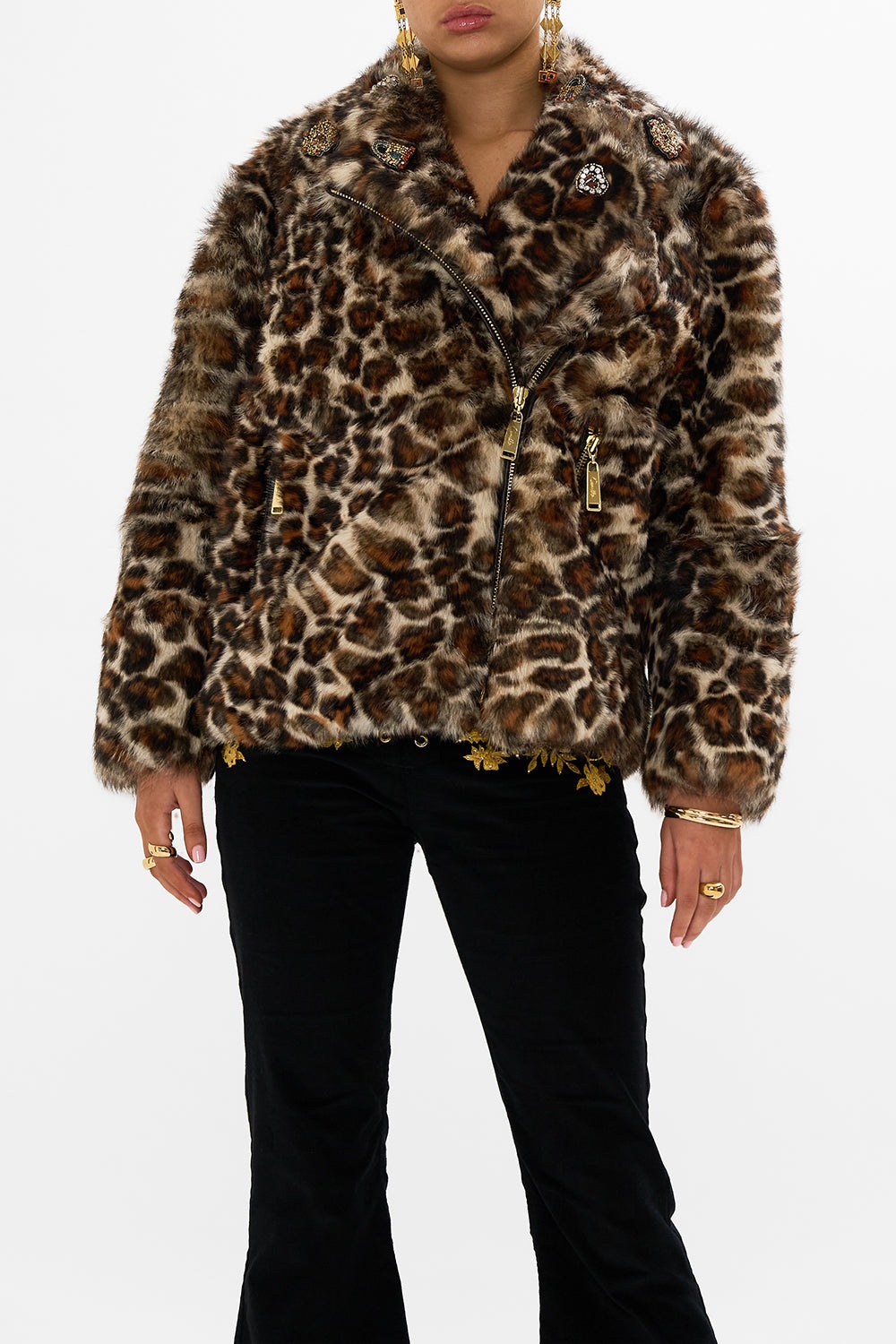 OVERSIZED FUR BIKER JACKET - 5