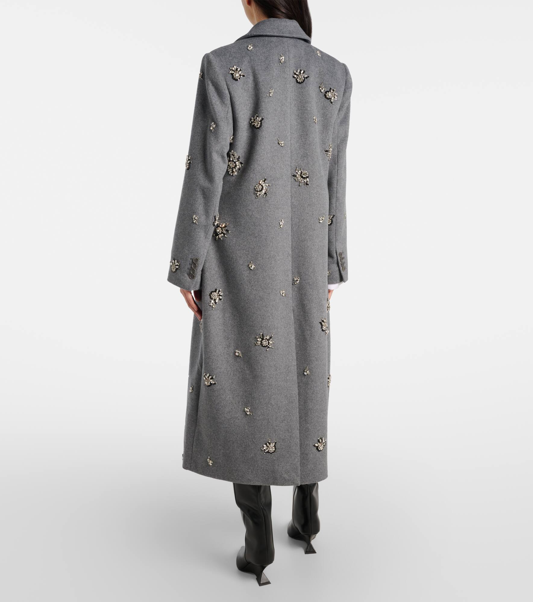 Gianni embellished wool-blend coat - 3