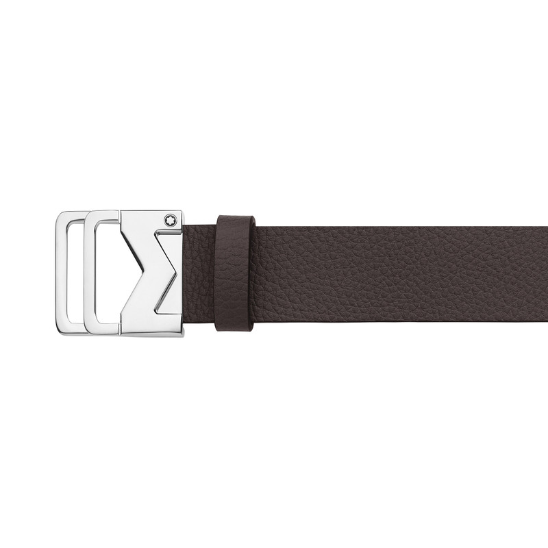 Grainy ebony 35mm leather belt 3