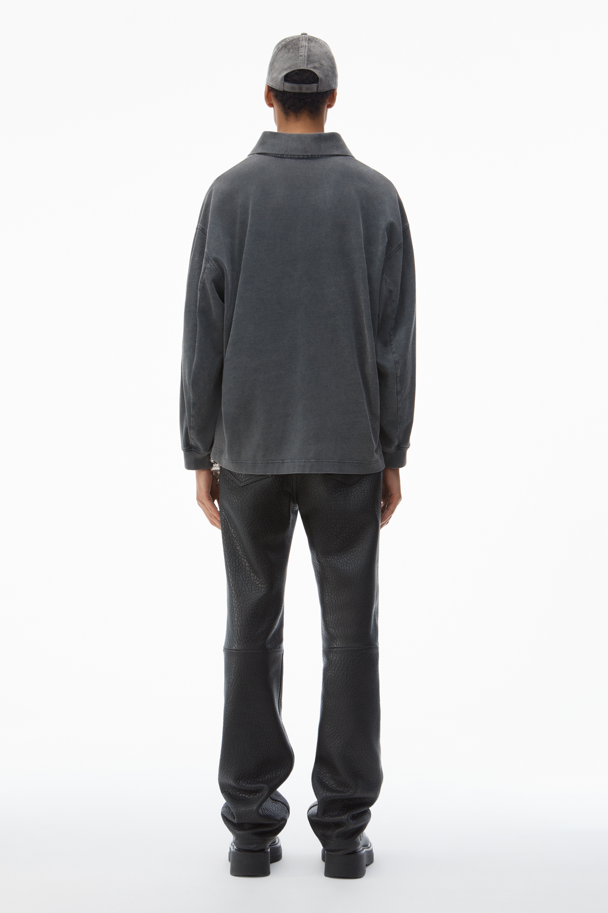 Men's Long-Sleeve Polo Tee in Cotton Jersey - 4