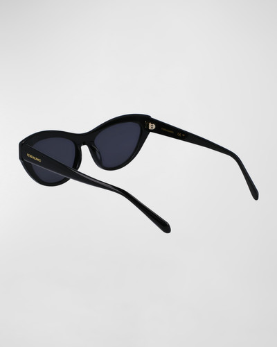 FERRAGAMO Sleek Logo Acetate Cat-Eye Sunglasses outlook