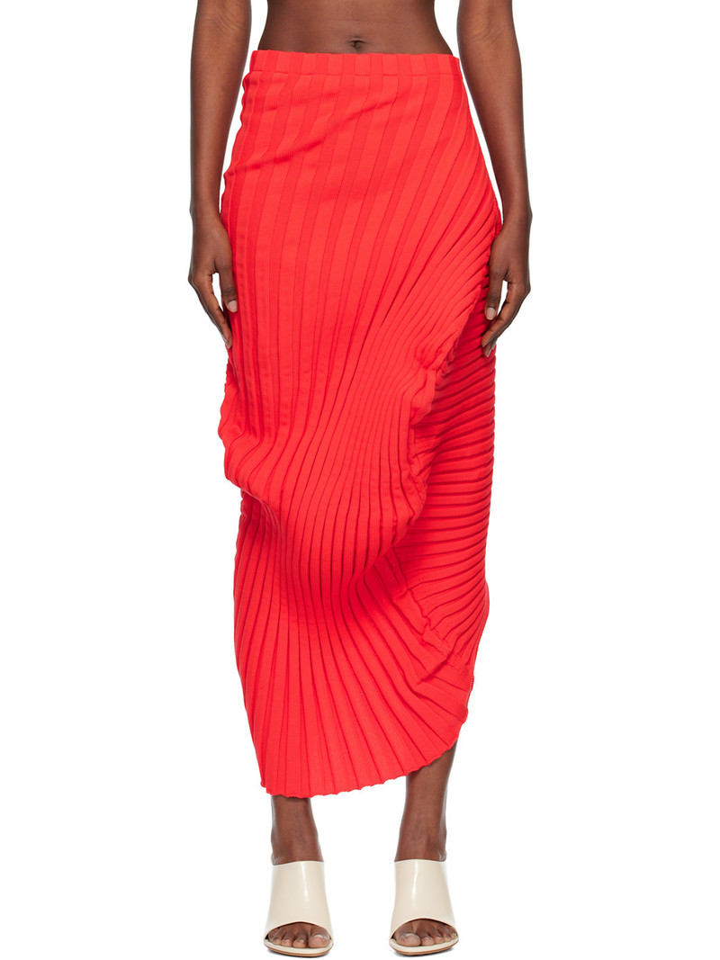 Red Knit 'As It Is' Midi Skirt 1