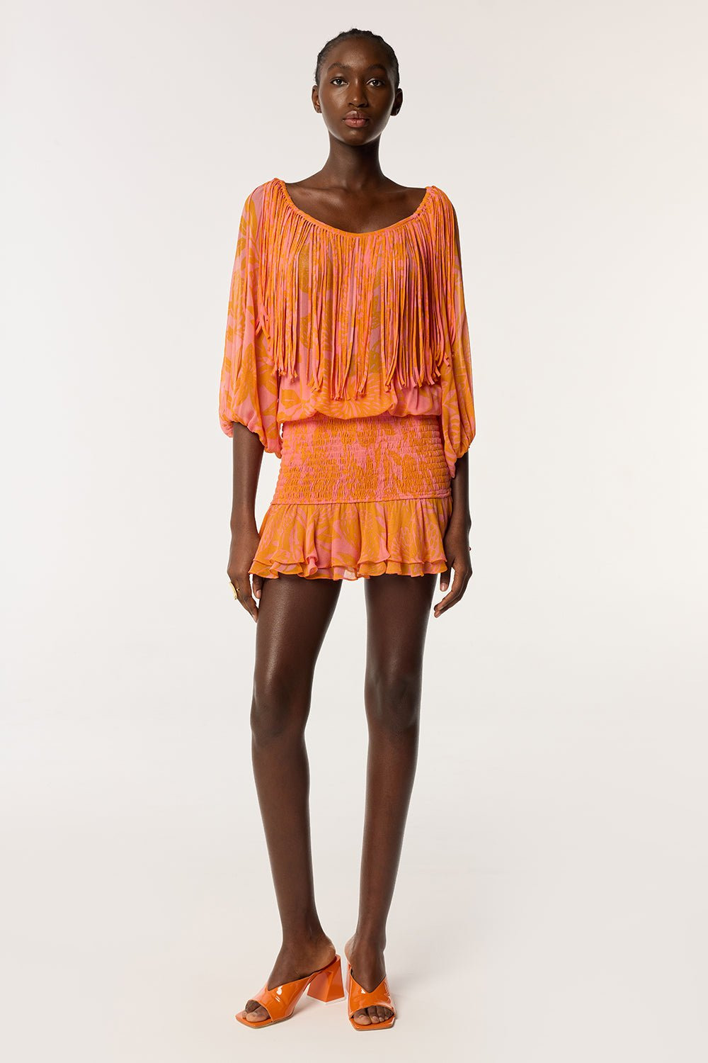 Mini Dress Clementine - Pink Macro Stelis - 3