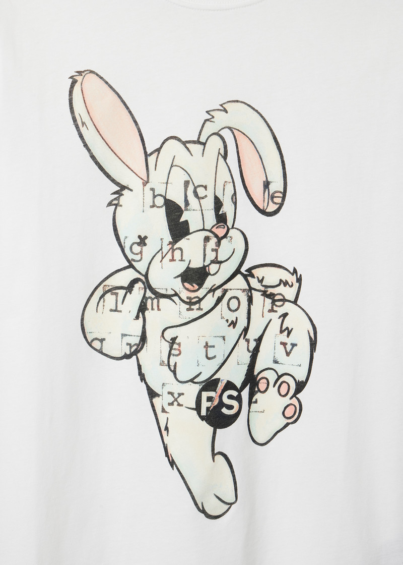 Paul Smith Slim-Fit White 'Bunny' Print T-Shirt outlook