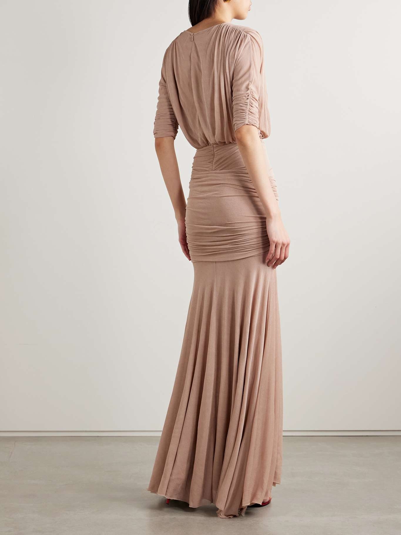 Devi ruched jersey maxi dress Pink - 3