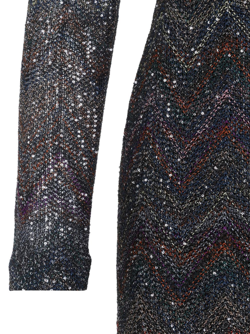 zigzag-knit sequinned mini dress - 5