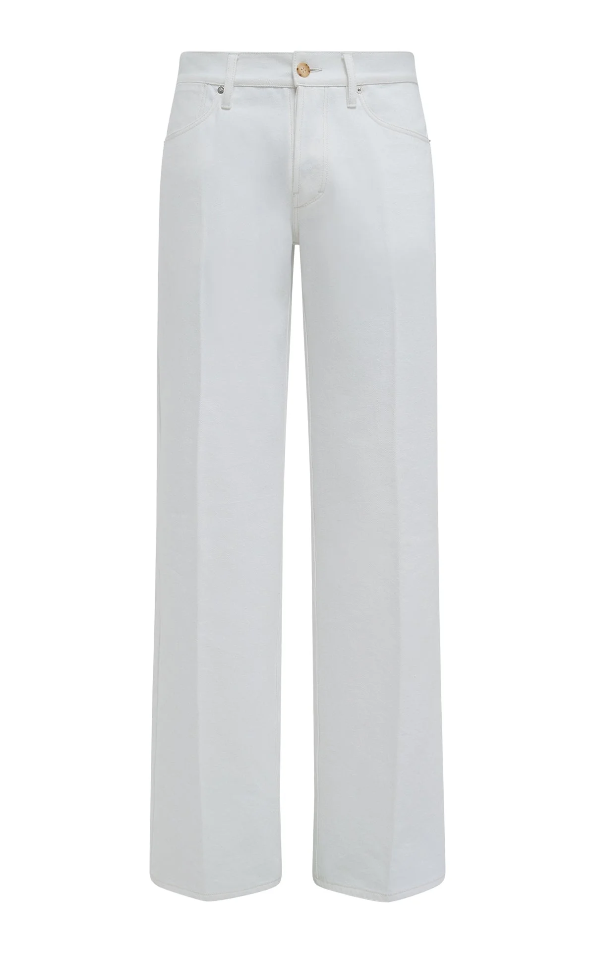 Preston Five Pocket Pant in White Organic Cotton Denim - 1